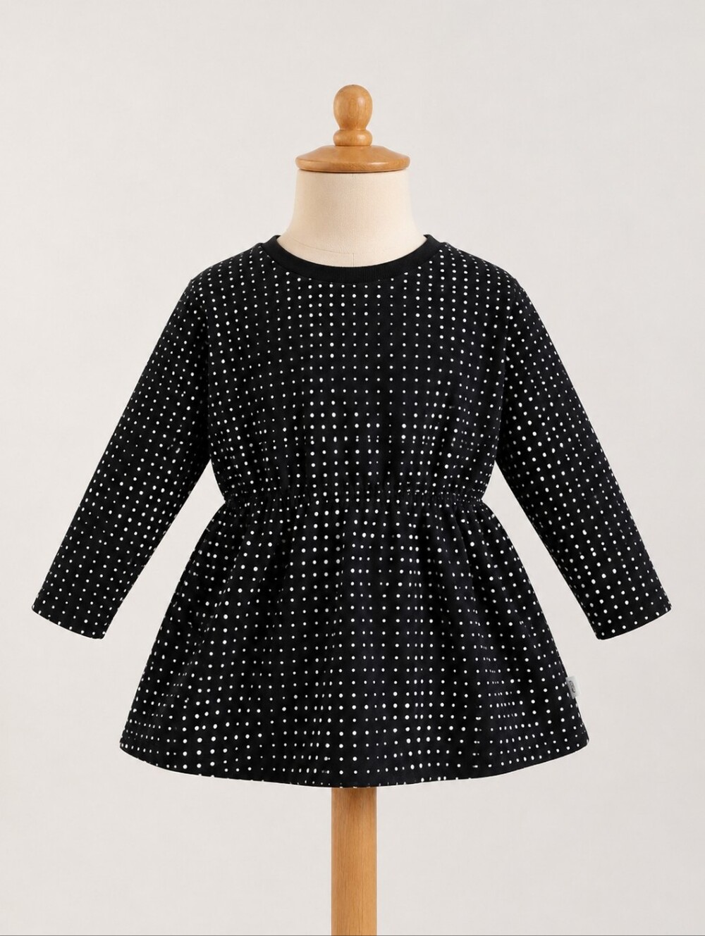 Miles The Label Dots Printed on Black Sweatshirt Dress Size 2T
